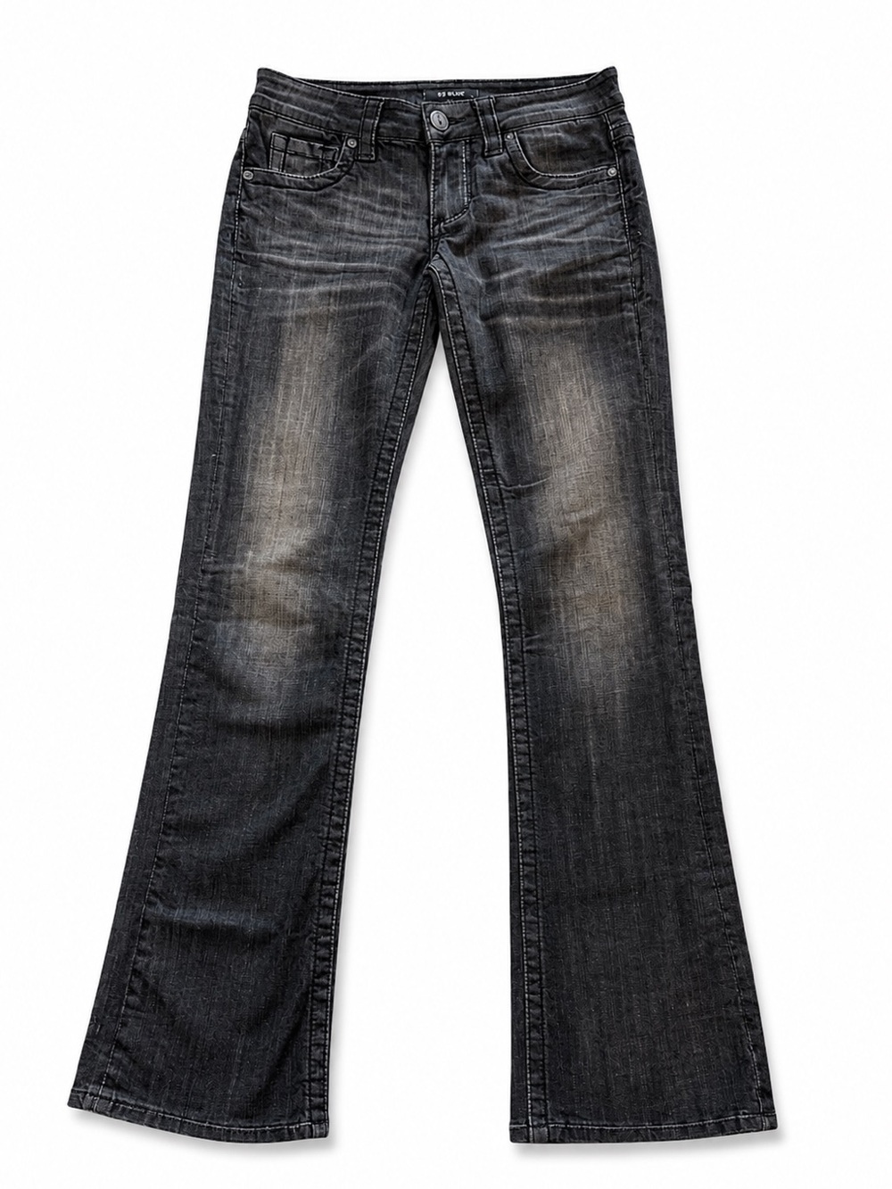STS BLUE Y2K BOOTCUT FLARE JEANS WOMENS SIZE 24 BLACK GRAY STRETCH DENIM